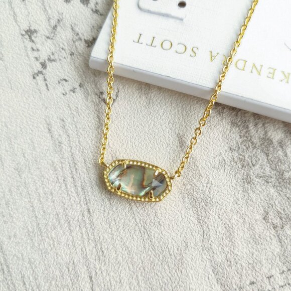 Kendra Scott Gold Abalone Shell Necklace - Elisa - Picture 3 of 4